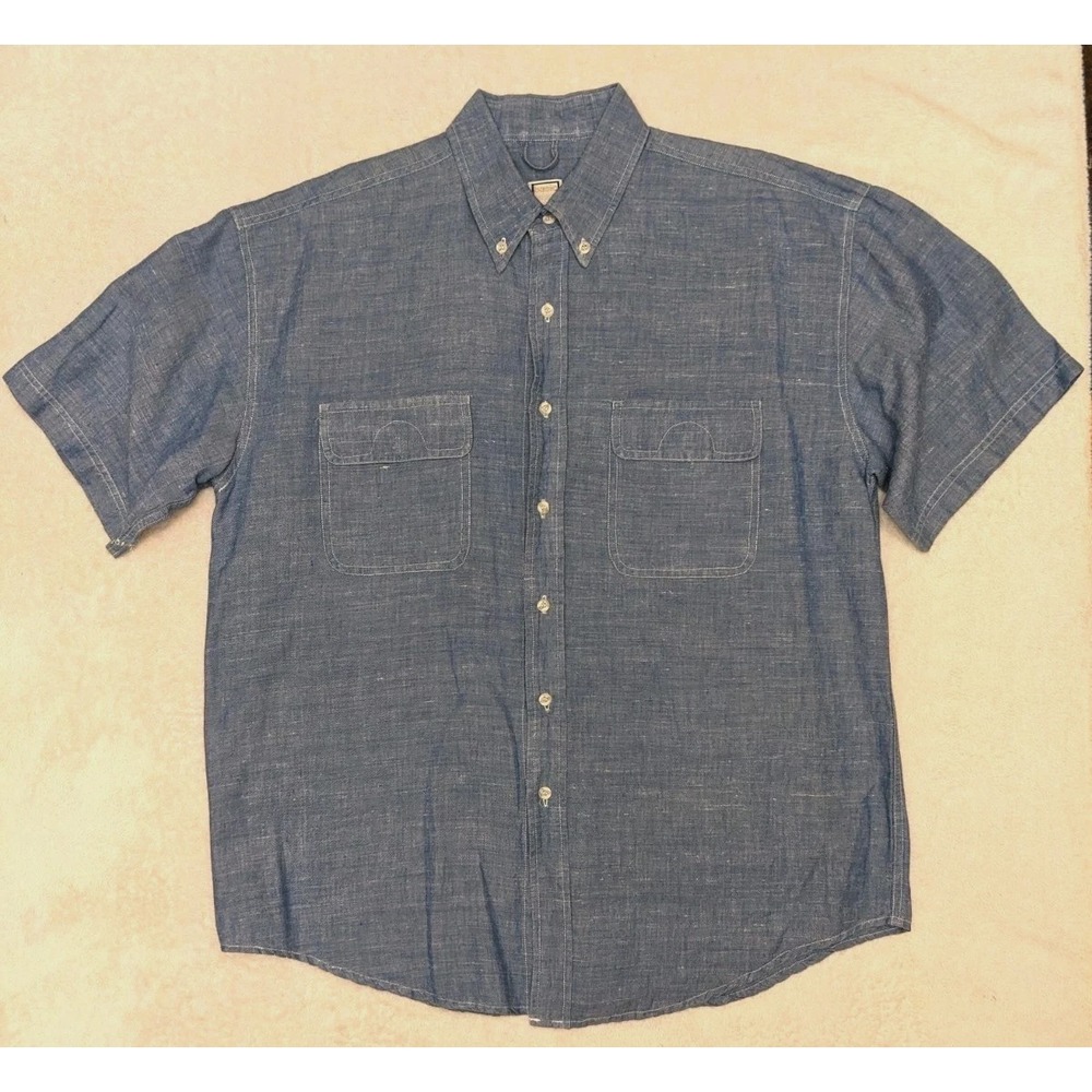Basic Equipment Men's Chambray Short‎ Sleeve Shirt - Size XL